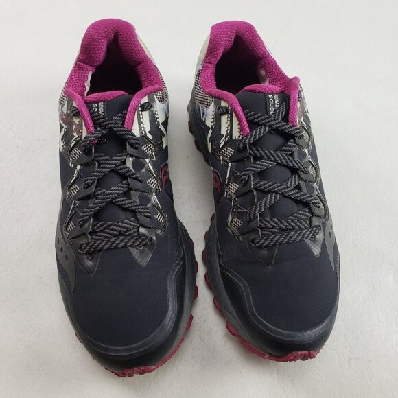 Saucony Peregrine 8 Running Shoe Womens 10.5 Black Vibram Trail Ice Snow Sneaker - Picture 1 of 13